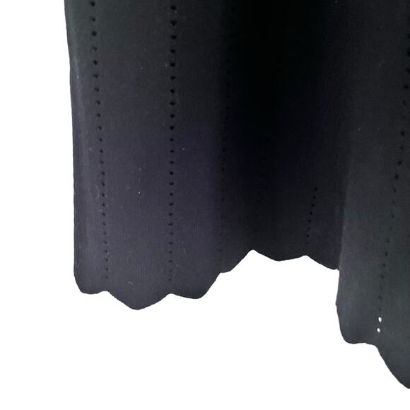 Rebecca Taylor Black Pointelle Knit Lace Trim Mock Neck Sweater Dress Size M - Picture 10 of 13